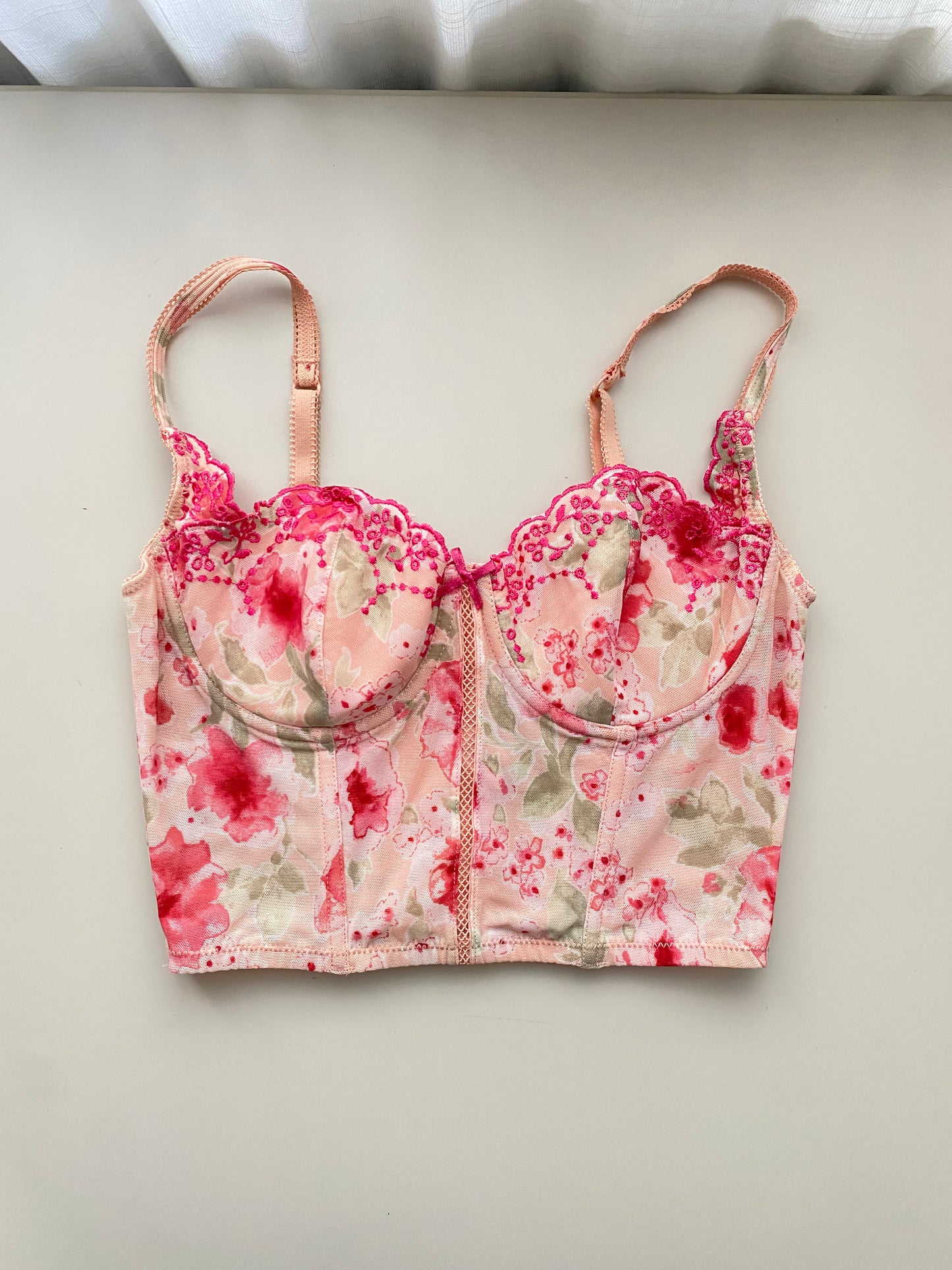 Kurzes Corset Top in Rosa 75B