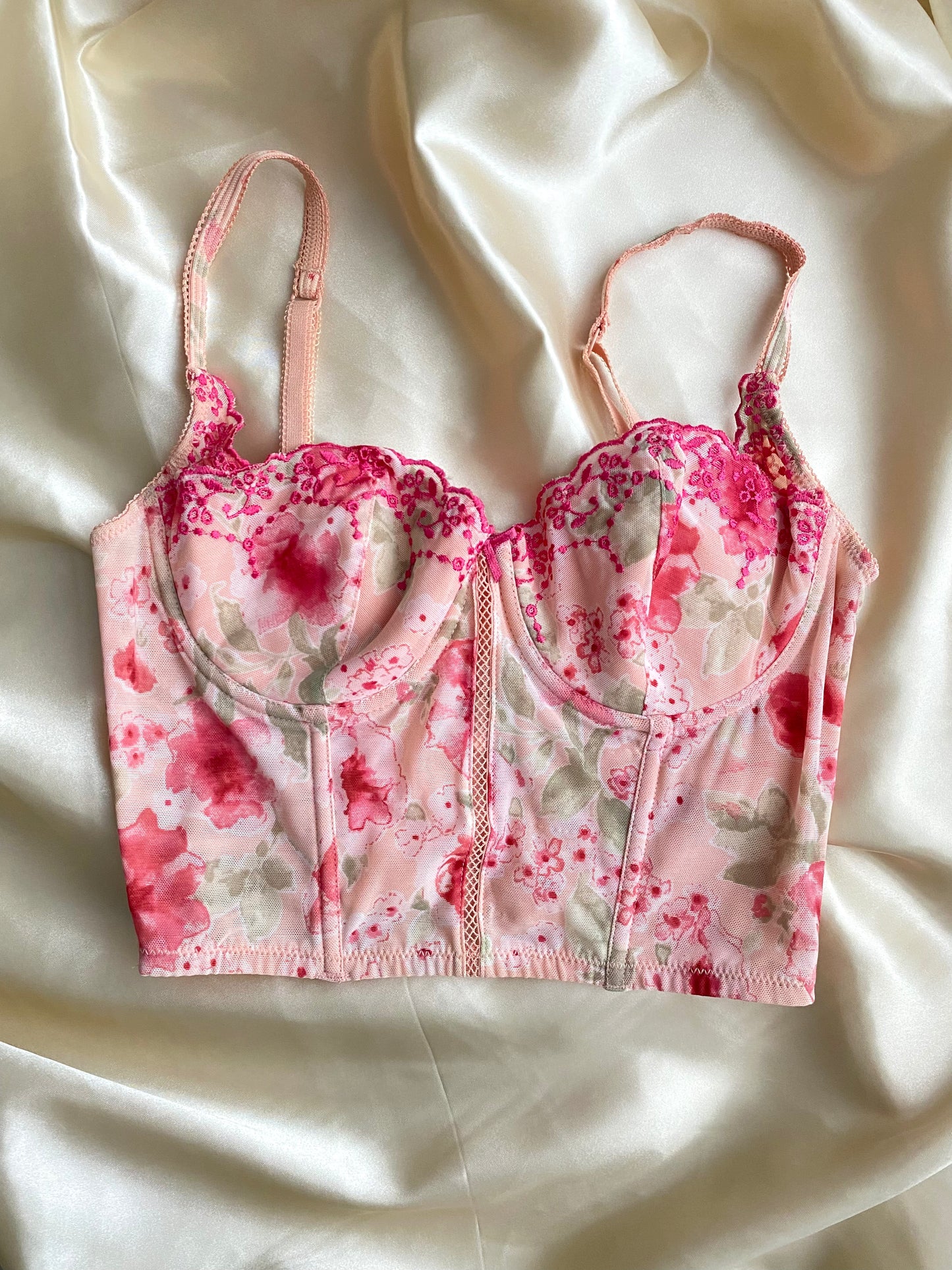 Kurzes Corset Top in Rosa 75B