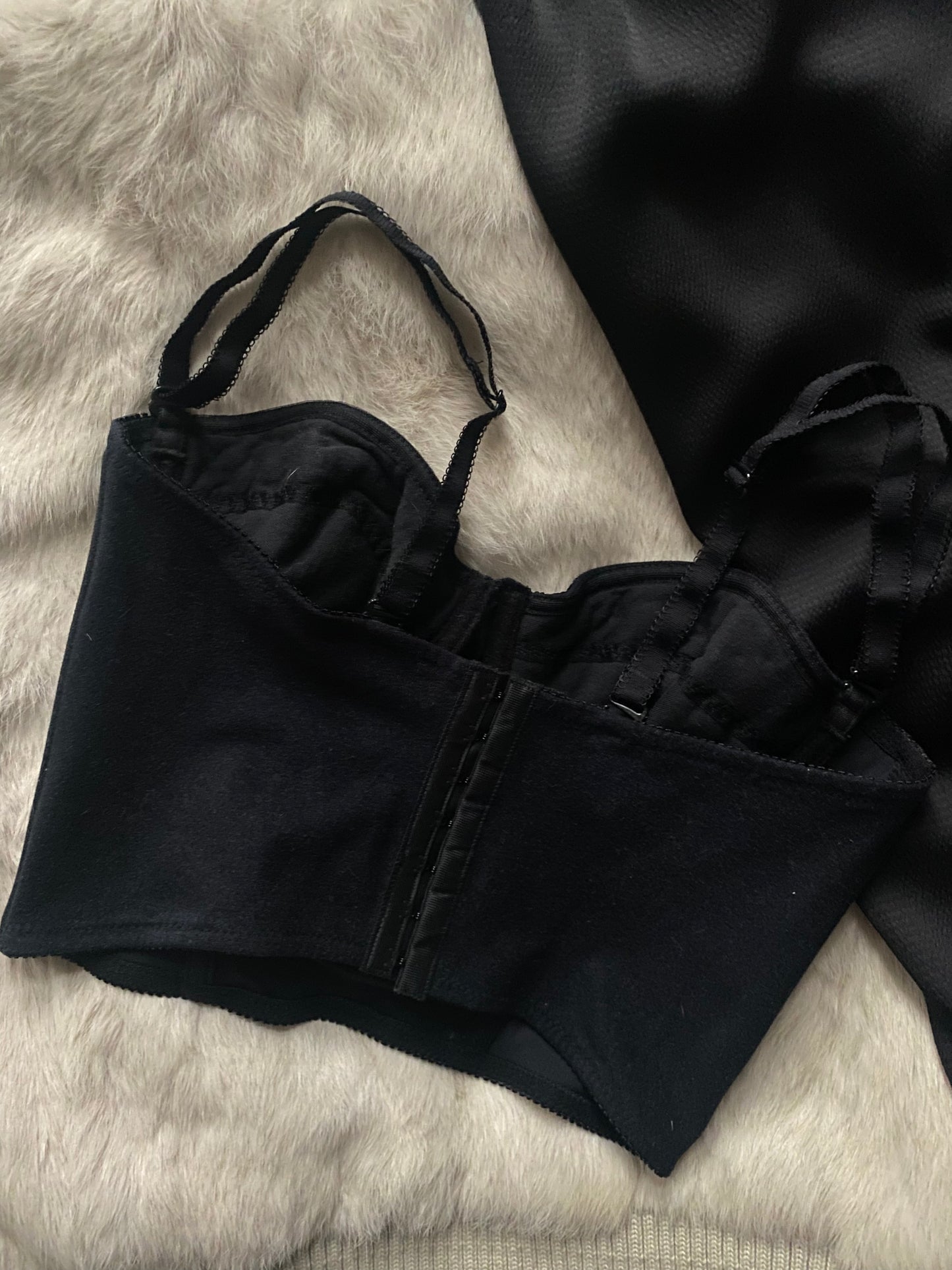Vintage Korsett Schwarz mit Pailetten 75B