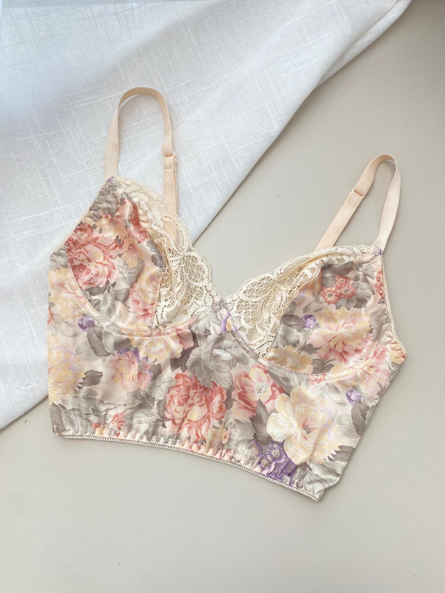 Vintage Bustier mit Blumen print M