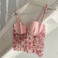 Rosa Corset Top Blümchen 80/85 B