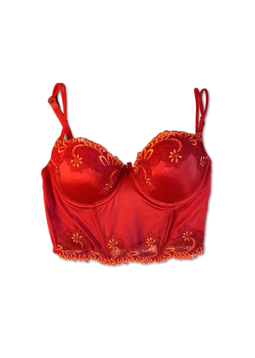 Rotes Korsett mit Spitzendetails (80B)