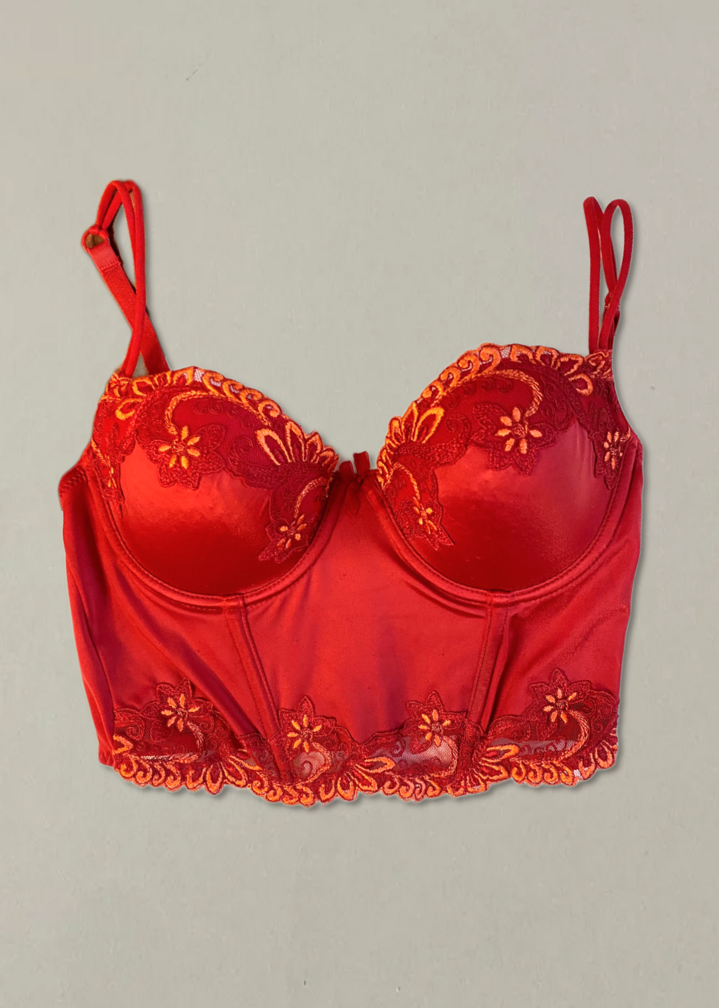 Rotes Korsett mit Spitzendetails (80B)