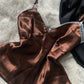 Vintage Top Satin Braun Größe L