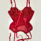 Rotes Corset Top mit Stickerei (85C)