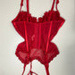 Rotes Corset Top mit Stickerei (85C)