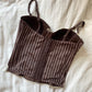 Vintage Korsett Braun mit Nadelstreifen 85B