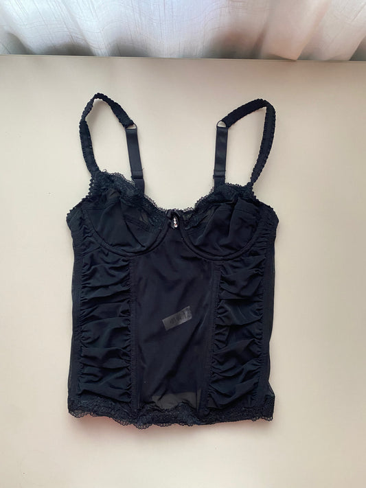 Vintage Corset Top Schwarz 70A