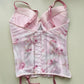 Rosa Korsett mit Blumen Print  (75C)