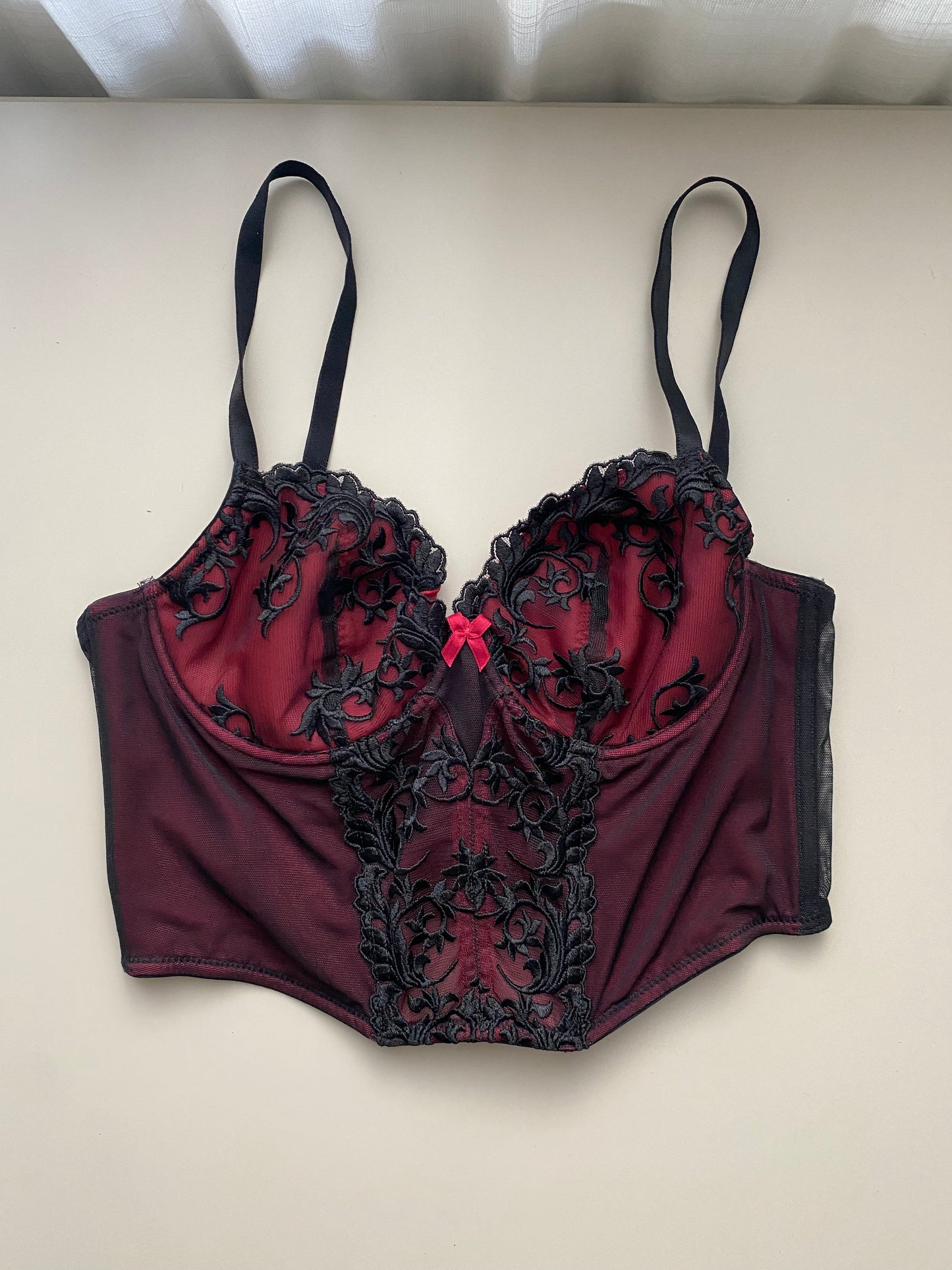 Kurzes Corset Top Dunkelrot 80-85B