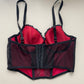 Kurzes Corset Top Dunkelrot 80-85B