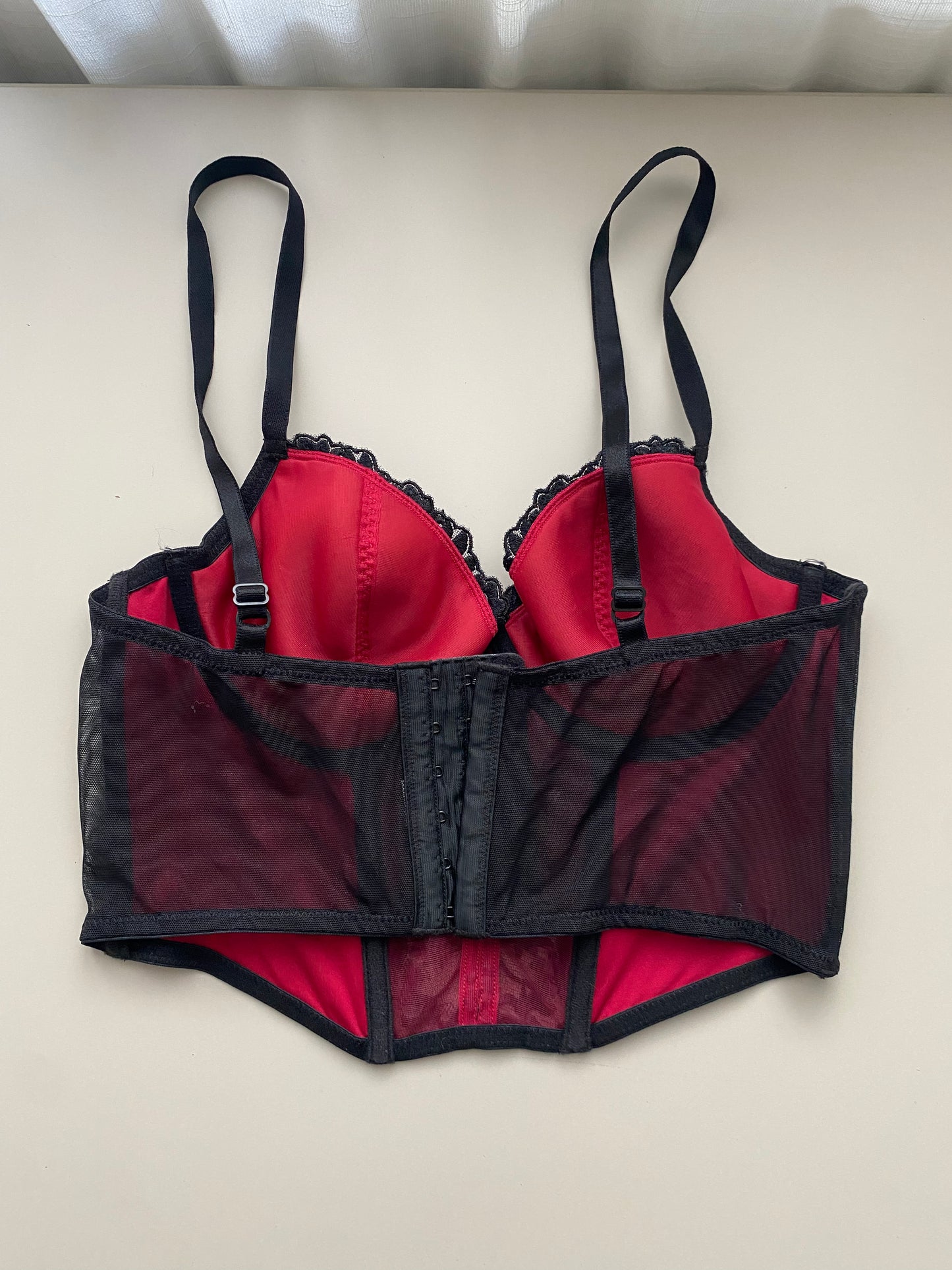 Kurzes Corset Top Dunkelrot 80-85B