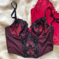 Kurzes Corset Top Dunkelrot 80-85B