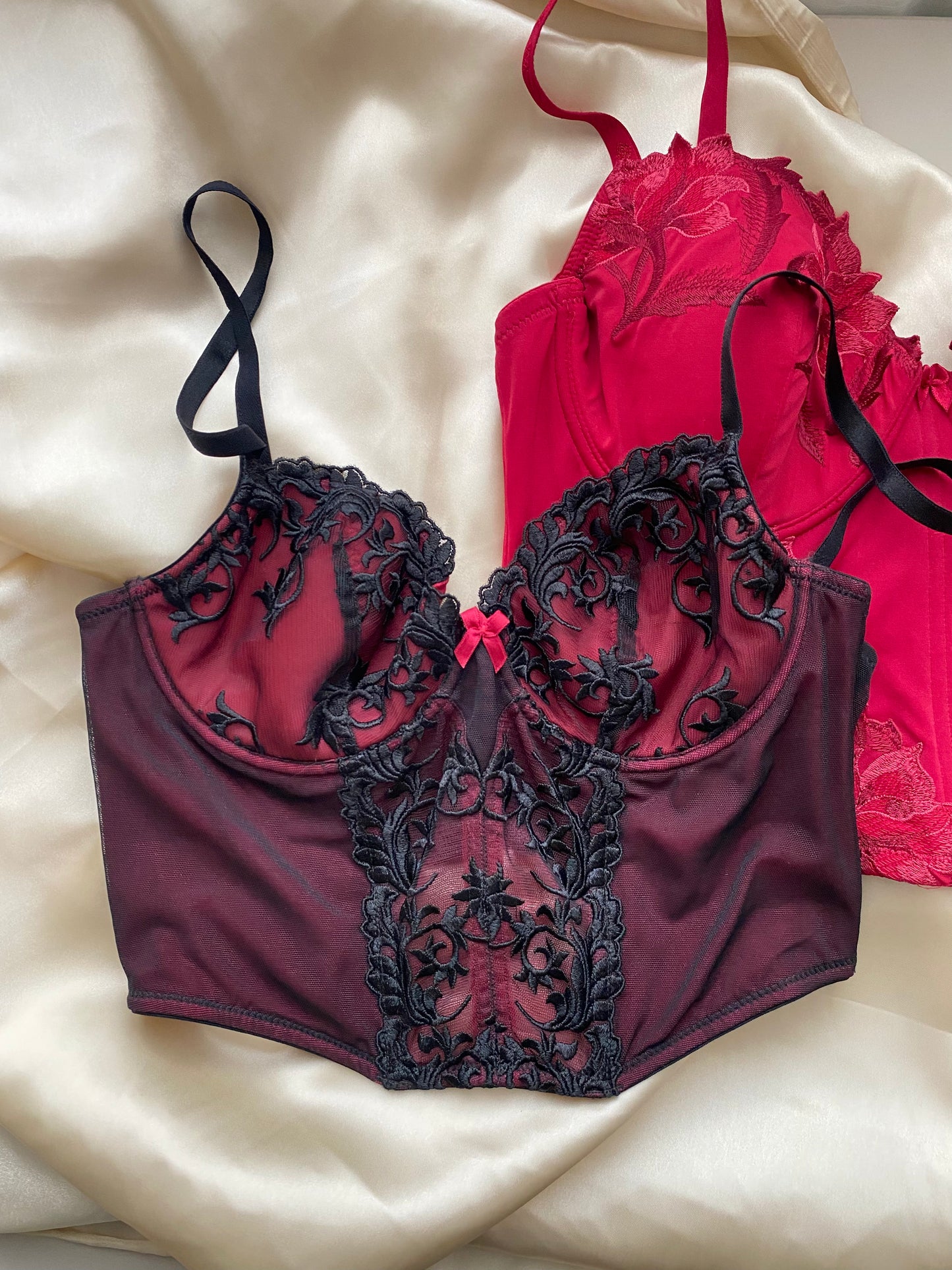 Kurzes Corset Top Dunkelrot 80-85B