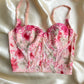 Kurzes Corset Top in Rosa 75B