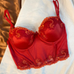 Rotes Korsett mit Spitzendetails (80B)