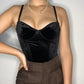 Vintage Korsett Schwarz Samt 75 A