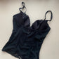 Vintage Korsett schwarz mit blauen Pailetten