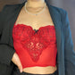 Rotes Korsett mit Stickerei 75-80A