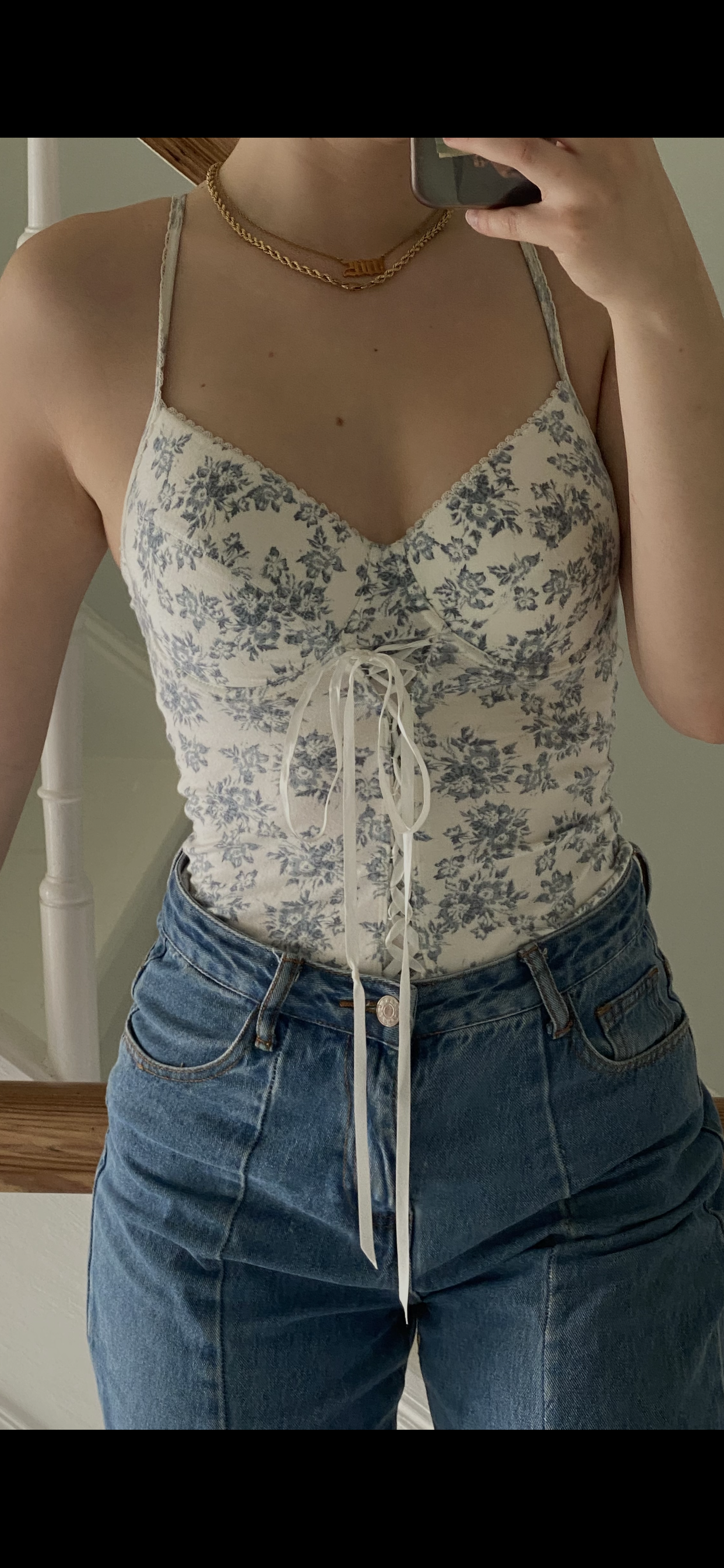 Vintage Top/ Corsage mit Blümchen 85C