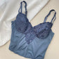 Vintage Korsett mit blauer Stickerei (75B)