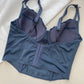 Vintage Korsett mit blauer Stickerei (75B)