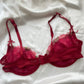Roter Vintage BH mit Blumen 95D