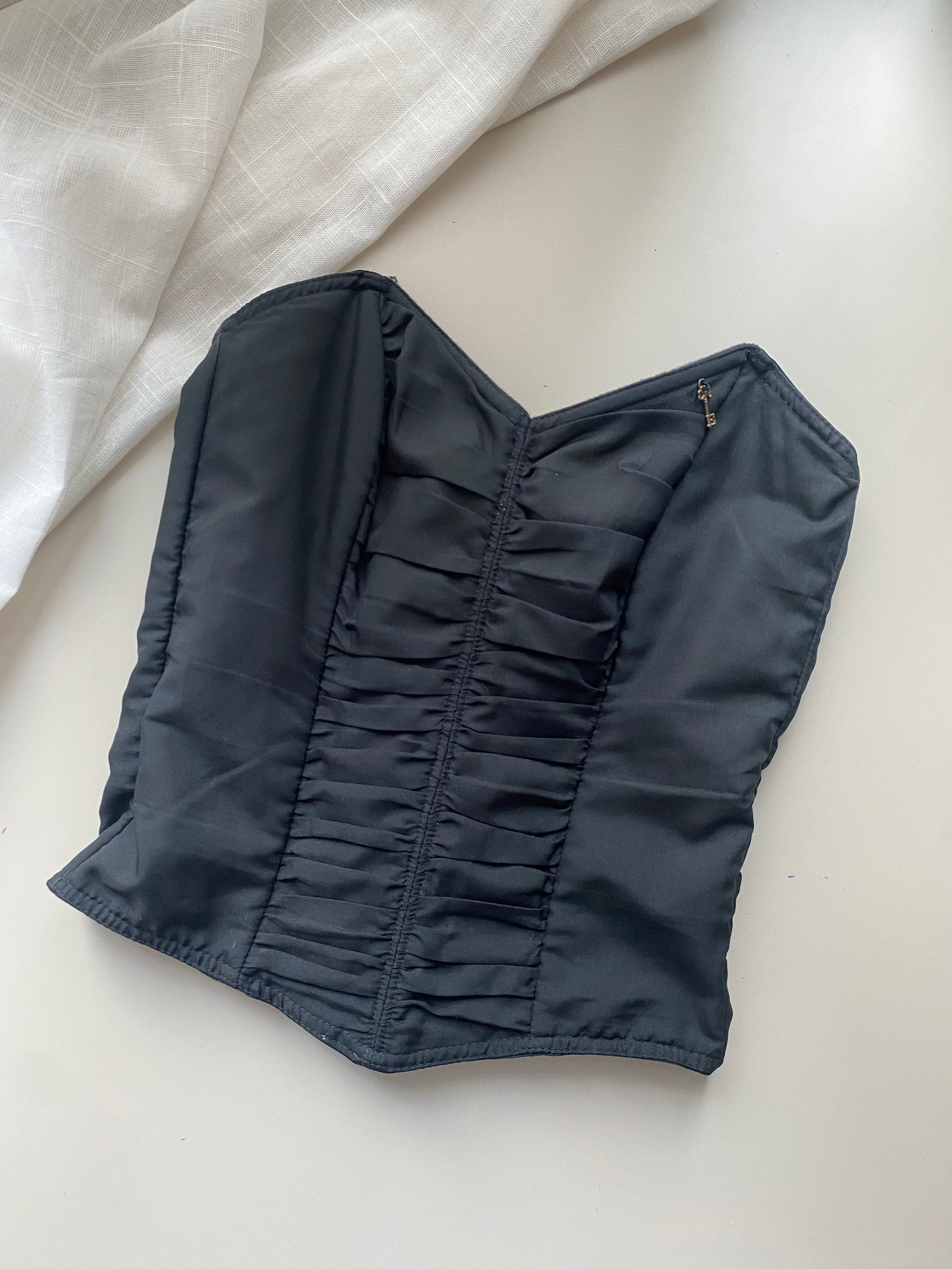 Schwarzes Vintage Korsett schwarz 80B