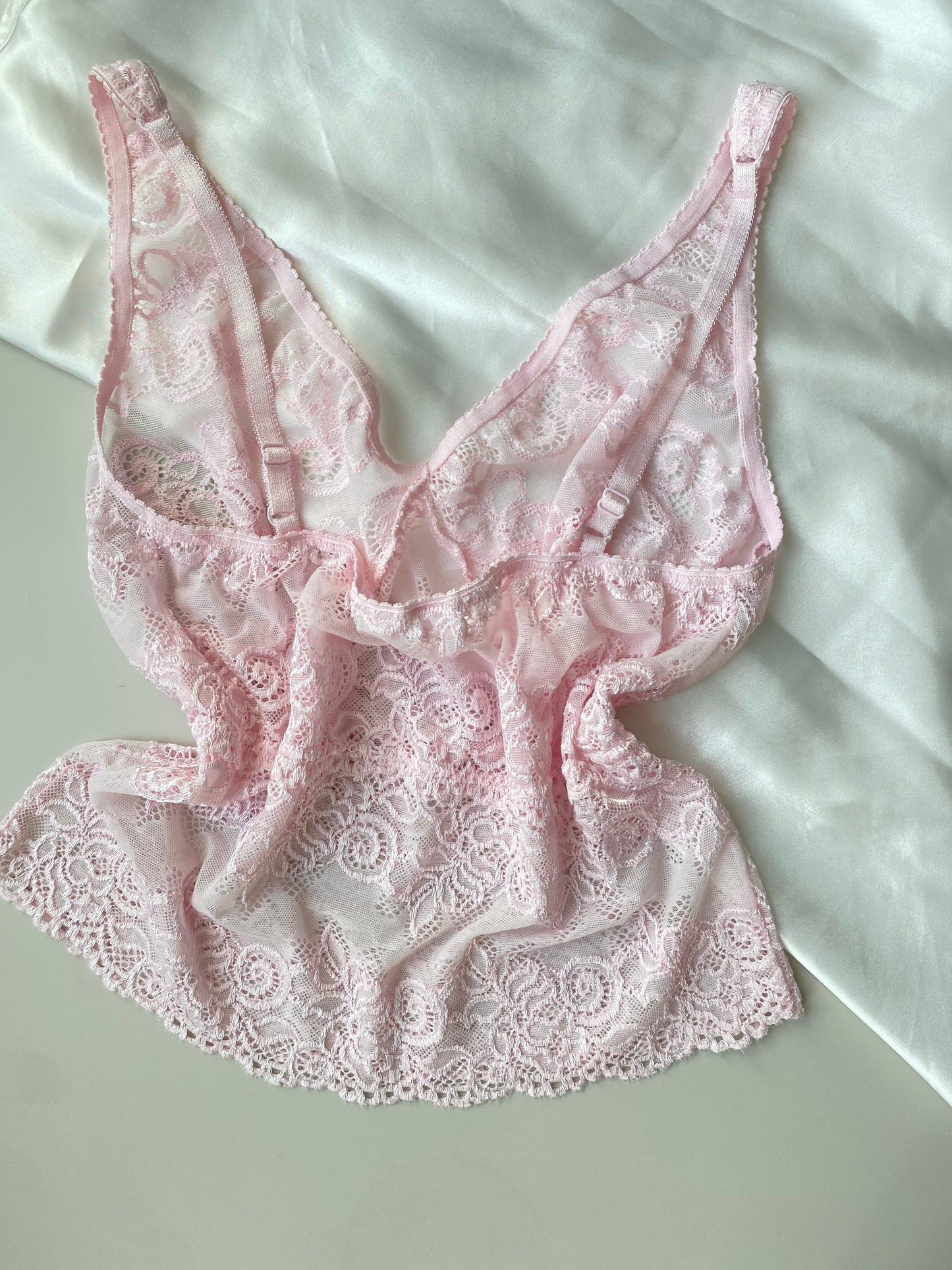 Rosa Lingerie Top aus Spitze  (L-XL)