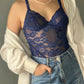 Vintage Spitzen Body Dunkelblau